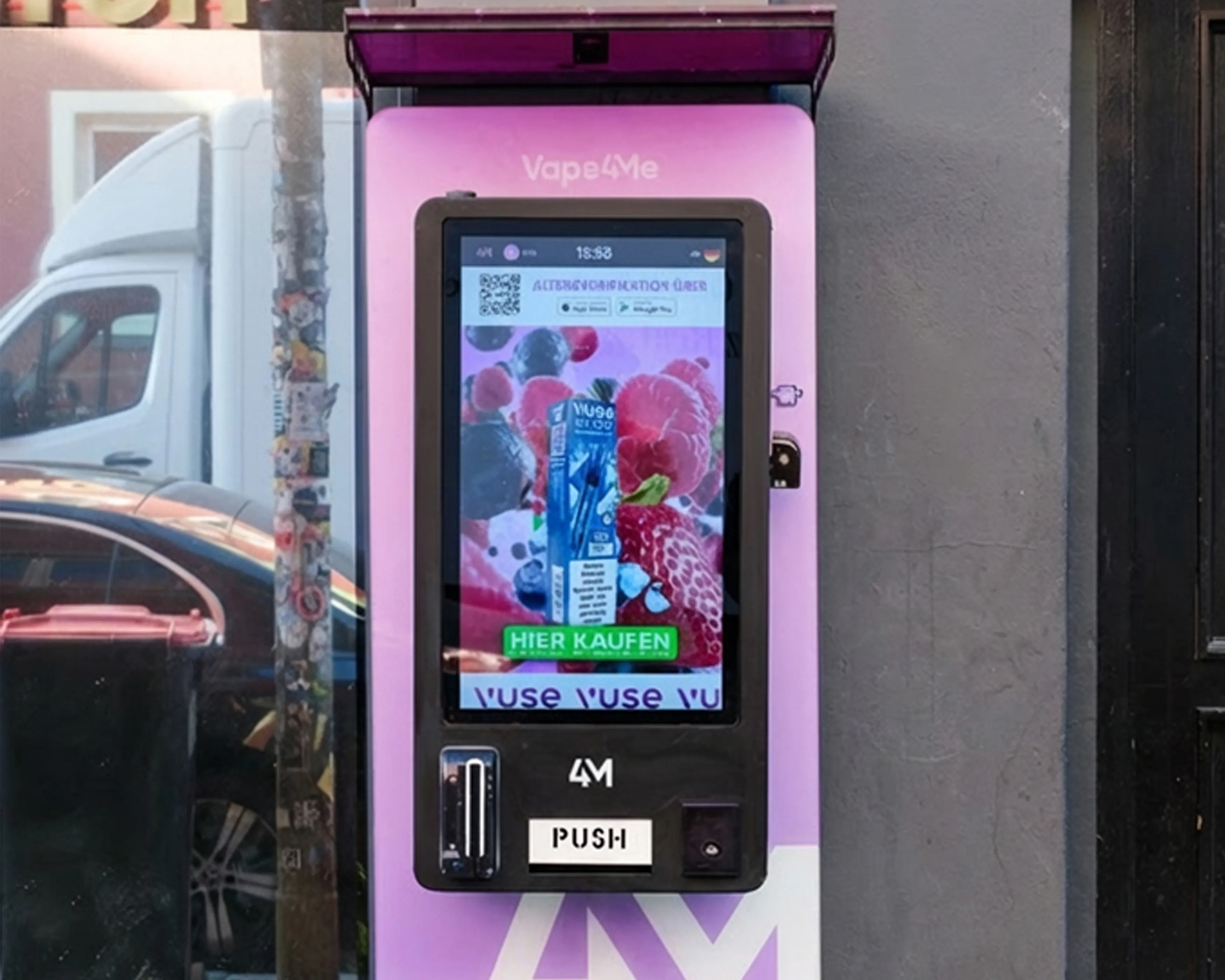 Vape4Me-Automat an einem Berliner Standort
